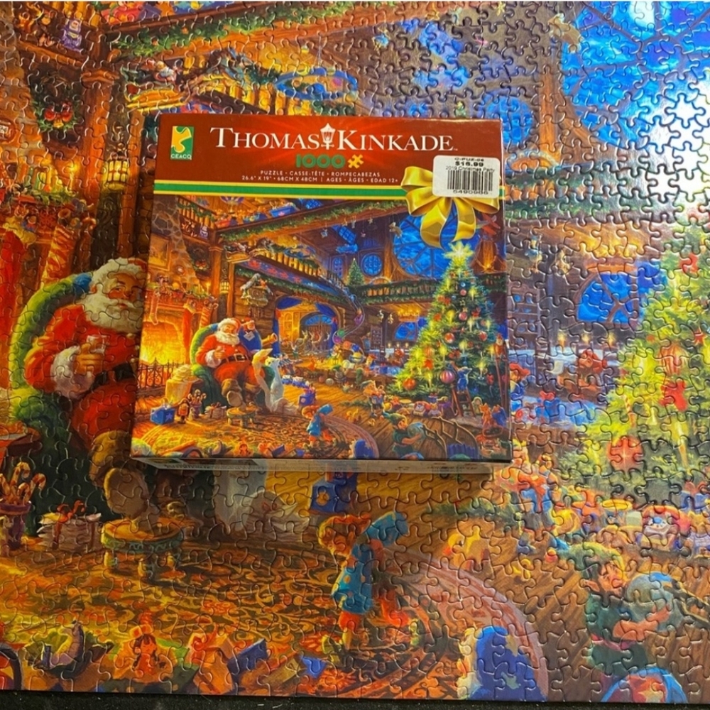 Thomas Kinkade Christmas 2022 Santa Vibrant Holiday 1000 Piece Puzzle